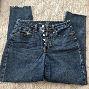 Old Navy Women’s Dark Blue High-Rise Button-Fly Jeans